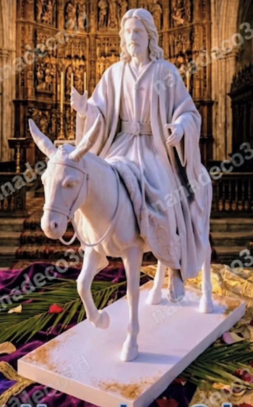 Figura de Borriquita uv para belén de Nanadeco3D, impresa en 3D y sin pintar